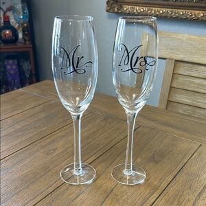 Mr. and Mrs. Champagne Flutes